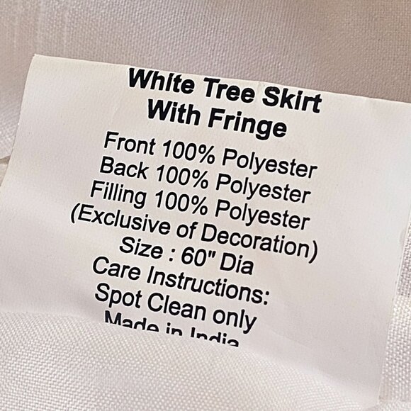 Balsam Hill Plaza Fringed Christmas Tree Skirt 60" White With Silver Accents NEW - Picture 8 of 11